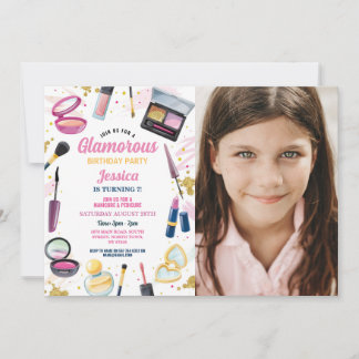 Glamour Birthday Beauty Manicé Party Foto Einladung