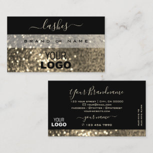 Glamour Black and Gold Sparkle Glitzer mit Logo Visitenkarte