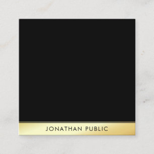 Glamour Black Gold Berufliche Elegant-Vorlage Quadratische Visitenkarte