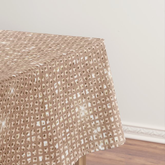 Glamour Black Gold Glitzer Kurven Dreieck Geo Tischdecke (Beispiel)
