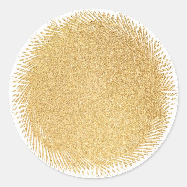 Glamour Blank Template Elegante Imitate Gold Glitz Runder Aufkleber (Vorderseite)