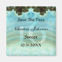 Glamour Blue Crystal Sweet 16 Save the Date