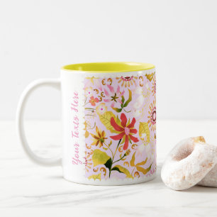 Glamour Blumenrosa Zwei-Tone-Kaffee-Tasse Zweifarbige Tasse