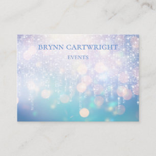 Glamour Bokeh Twinkle Lights Lila und blau Visitenkarte