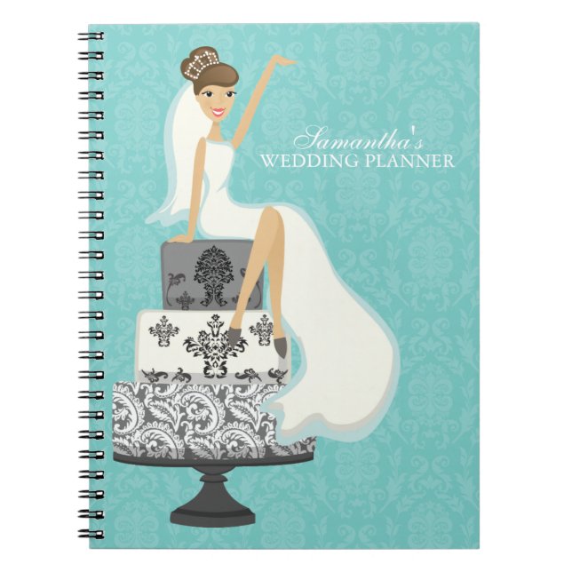 Glamour Brünett Bridge Wedding Planner Notizblock (Vorderseite)