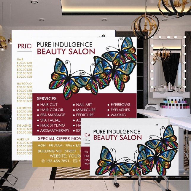 Glamour Butterflies, Beautician, Schönheitssalon Visitenkarte (Von Creator hochgeladen)