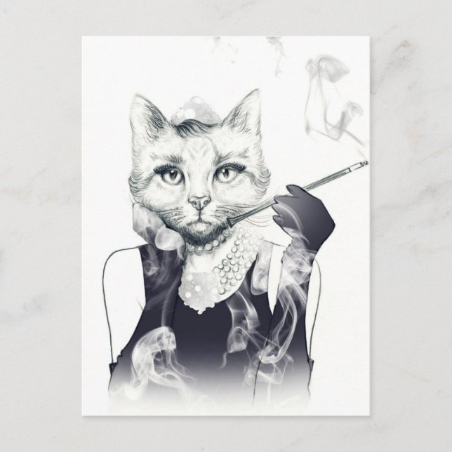 Glamour Cat Postkarte (Vorderseite)