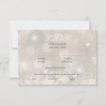 Glamour Champagne Glitzer Luxury Wedding RSVP