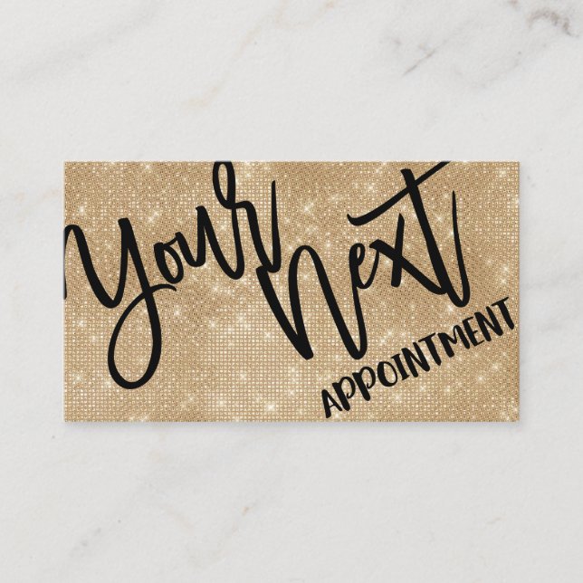 Glamour Chic Gold Glitzer Sequins Moderne Terminkarte (Vorderseite)