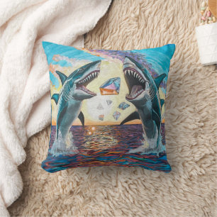Glamour Chomp-Shark Breaching for Shiny Gems- Kissen