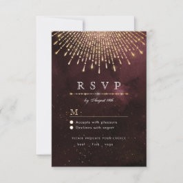 Glamour Deko Burgundy Hochzeit UAWG RSVP Karte