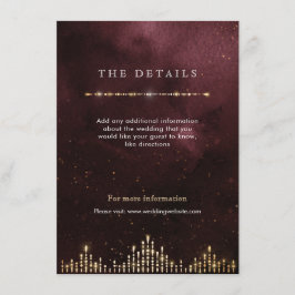 Glamour Deko Burgundy Vintage Hochzeitskarte Begleitkarte