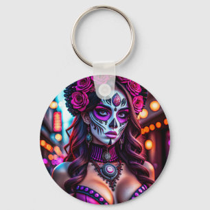 Glamour Día de los Muertos Catrina Portrait mit Schlüsselanhänger