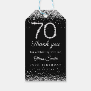 Glamour Diamonds 70. Geburtstagsparty Danke Geschenkanhänger
