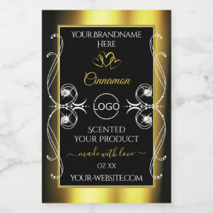 Glamour Diamonds Black Gold Product Labels Logo Lebensmitteletikett
