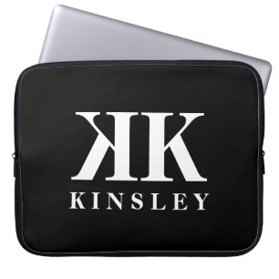 Glamour double monogram name Initial Design Laptopschutzhülle