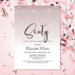 Glamour Dusty Rose Pink Diamonds 60. Geburtstag Einladung<br><div class="desc">Laden Sie Ihre Freunde und Lieben zu Ihrer 60. Geburtstagsparty mit dieser glamourösen staubigen Rose rosa Diamanten-Einladung ein.</div>