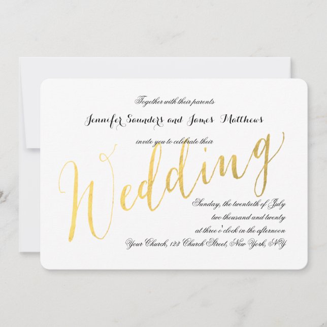 Glamour | Elegante Einladungen für Hochzeiten (Vorderseite)
