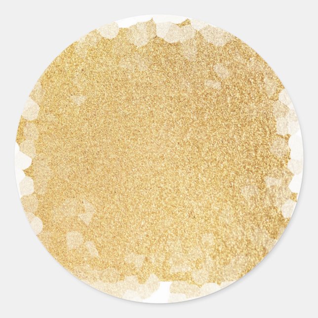 Glamour Elegante Imitate Gold Glitzer Blank Templa Runder Aufkleber (Vorderseite)