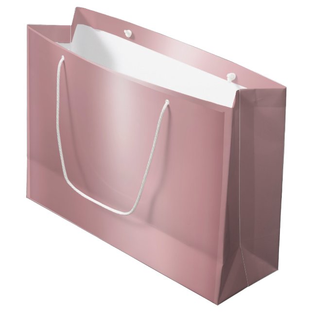 Glamour Elegante Moderne Rose Gold Template Trendy Große Geschenktüte (Vorderseite Schrägansicht)