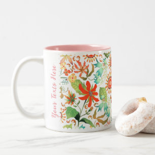 Glamour floral blanc bicolore Mug