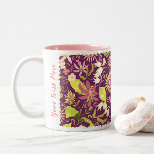Glamour Floral Brown Zwei-Tonen-Kaffee-Tasse Zweifarbige Tasse