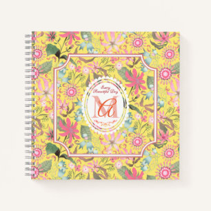 Glamour Floral Chic Gelb Notizbuch