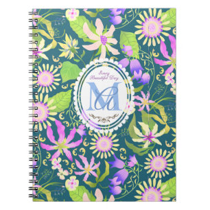 Glamour Floral Chic Türkis Notizblock