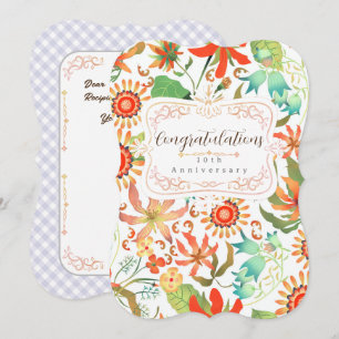 Glamour Floral Herzlichen Glückwunsch Weiß Karte