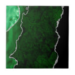Glamour Forest Green Marmor Chic Silver Glitzer Fliese<br><div class="desc">Agate sind Steine, die durch Bänder verschiedener Farben charakterisiert sind, die nicht sehr kontrastvoll sind. Dieses wunderschöne und elegante Design in smaragdgrünen oder Waldgrün in verschiedenen Tönen mit silbernen Glitzern und Glitzer hat eine mineralische Ästhetik wie Agate.</div>