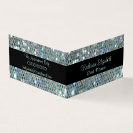 Glamour Funkelnd Glittery Glitzy Silver Bling Visitenkarten