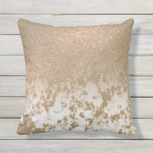 Glamour Funkelnd Gold Glitzer Marble Ombre Kissen