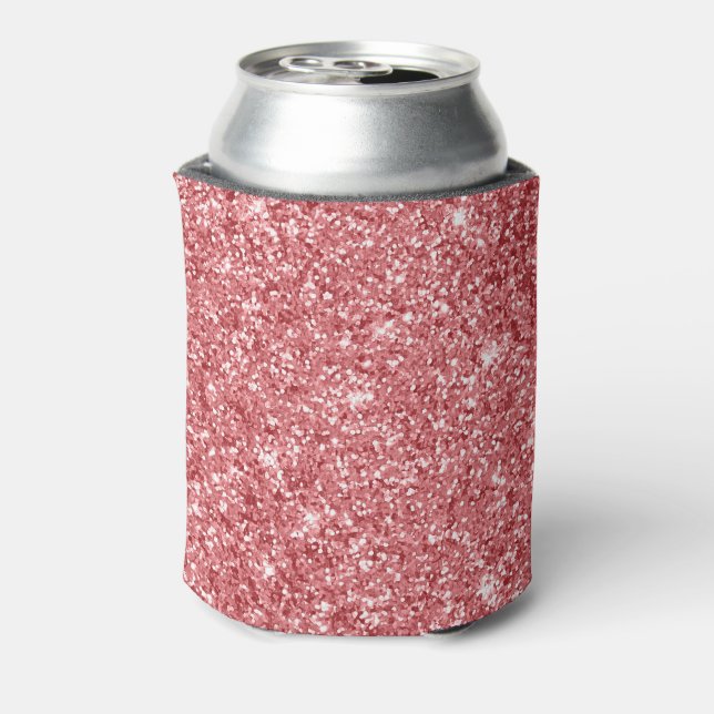 Glamour Funkelnd Pink Glitzer Dosenkühler (Kanne Rückseite)