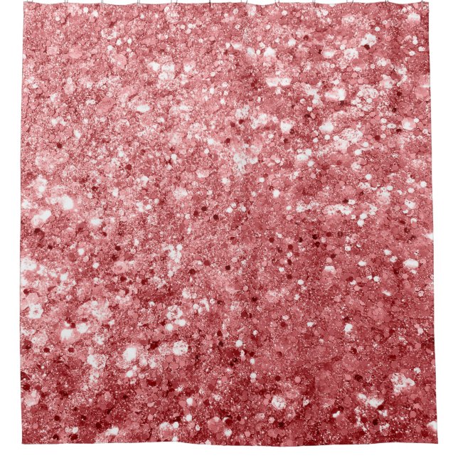 Glamour Funkelnd Pink Glitzer Duschvorhang (Vorderseite)