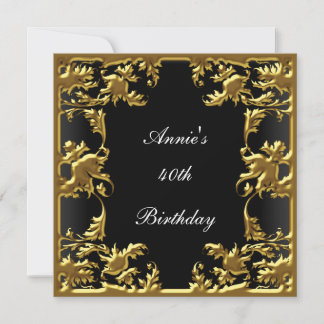 Glamour Geburtstag Einladung Elegantes Schwarzes G