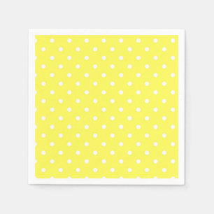 Glamour Gelb und Weiß Polka Dot Serviette