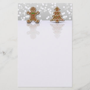 Glamour Gingerbread Man and Tree - Stationerie Briefpapier