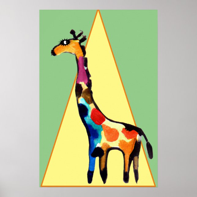 Glamour Giraffe im Spotlight Poster (Vorne)