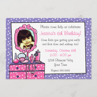 Glamour Girl Birthday Foto Party Einladung