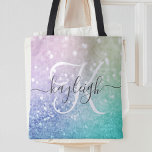 Glamour Glitzer Holograph Hübsch Personalisiert Tasche<br><div class="desc">Dieses farbenfrohe,  bunt gestylte Glitzer-Muster lässt sich einfach mit Ihrem individuelle Name und/oder Monogramm personalisieren.</div>