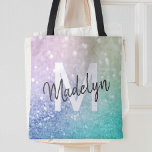 Glamour Glitzer Holograph Hübsch Personalisiert Tasche<br><div class="desc">Dieses farbenfrohe,  bunt gestylte Glitzer-Muster lässt sich einfach mit Ihrem individuelle Name und/oder Monogramm personalisieren.</div>
