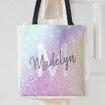 Glamour Glitzer Holograph Mit Monogramm Hübsch Tasche<br><div class="desc">Dieses farbenfrohe,  bunt gestylte Glitzer-Muster lässt sich einfach mit Ihrem individuelle Name und/oder Monogramm personalisieren.</div>