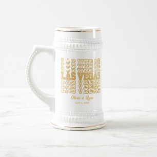 Glamour Glitzer Las Vegas Hochzeit in Urlaubsort Bierglas