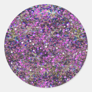 Glamour Gold Blue Pink Glitzer Blank Template Runder Aufkleber