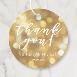 Glamour Gold Bokeh Glitzern | Vielen Dank Geschenkanhänger