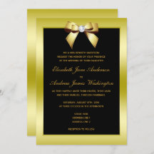 Glamour Gold Bow & Black Wedding
