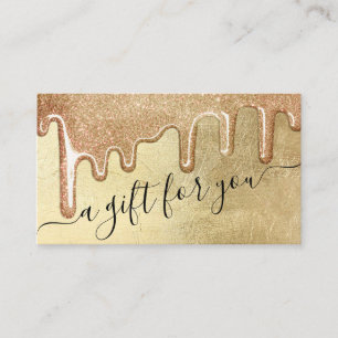 Glamour Gold Diick Glitzer Tropfen Geschenkgutsche Visitenkarte