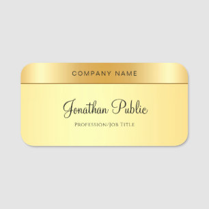 Glamour Gold Elegantes Handschriftenschreiben Mode Namensschild