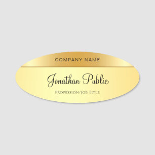 Glamour Gold Elegantes Handschriftenschreiben Mode Namensschild