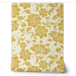 Glamour Gold Floral Lace Tapete